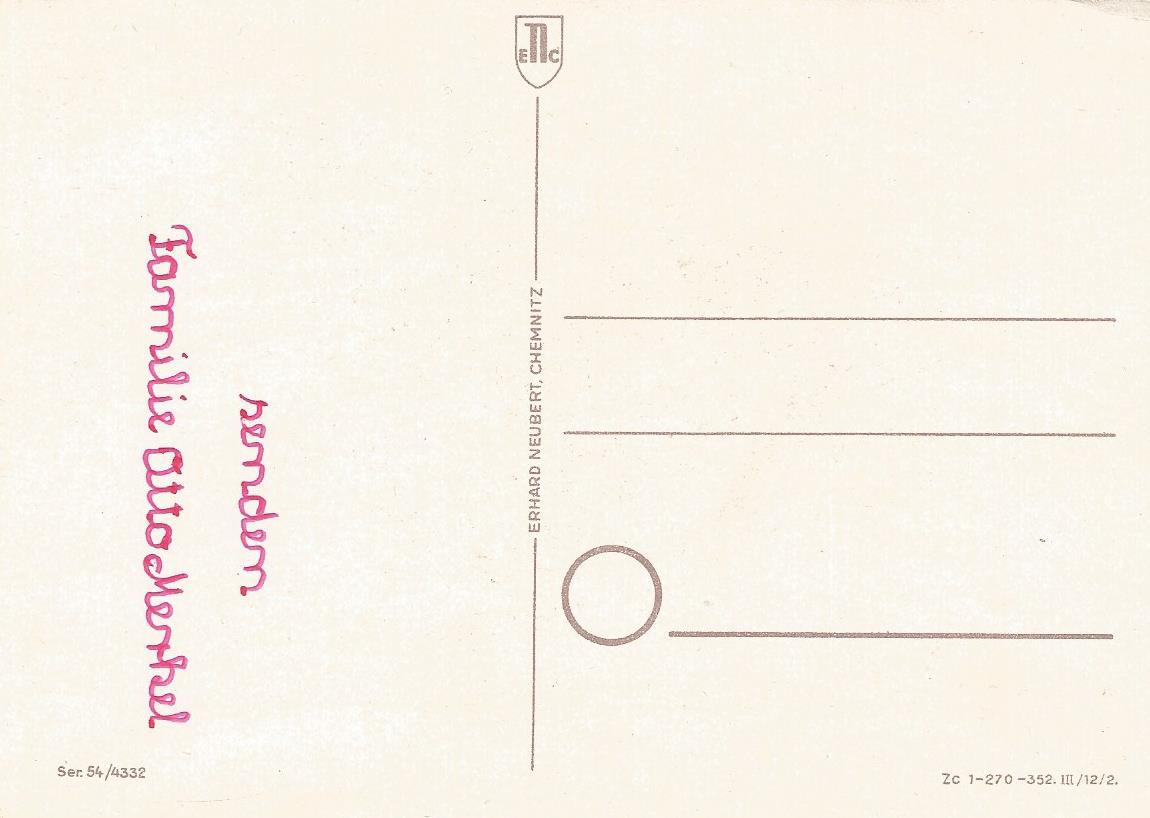 Postkarte aus der ehem. DDR ca 1953 (Rckseite)
