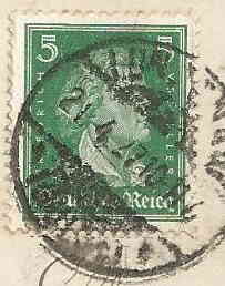 Postkarte vom 21.04.1927 (Rckseite Briefmarke)