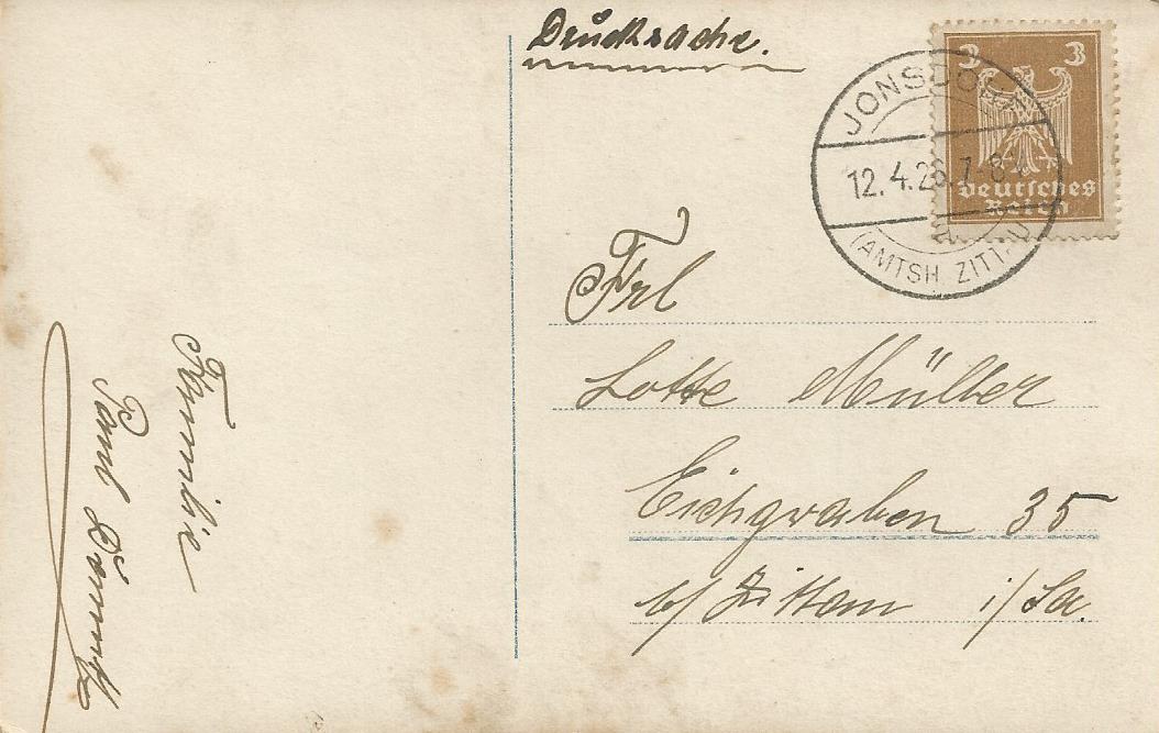 Postkarte vom 12.04.1926 (Rckseite)