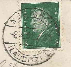 Postkarte vom 08.04.1931 (Rckseite Briefmarke)