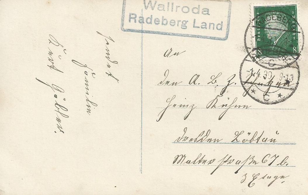 Postkarte vom 01.04.1930 (Rckseite)