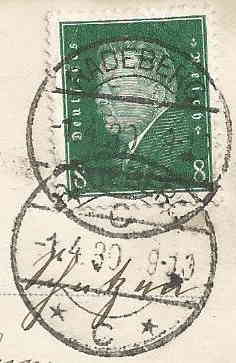 Postkarte vom 01.04.1930 (Rckseite Briefmarke)