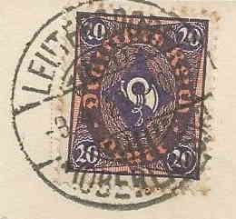Postkarte von 1923 (Rckseite Briefmarke)