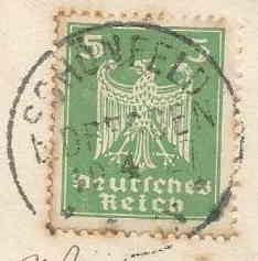 Postkarte vom 10.04.1927 (Rckseite Briefmarke)