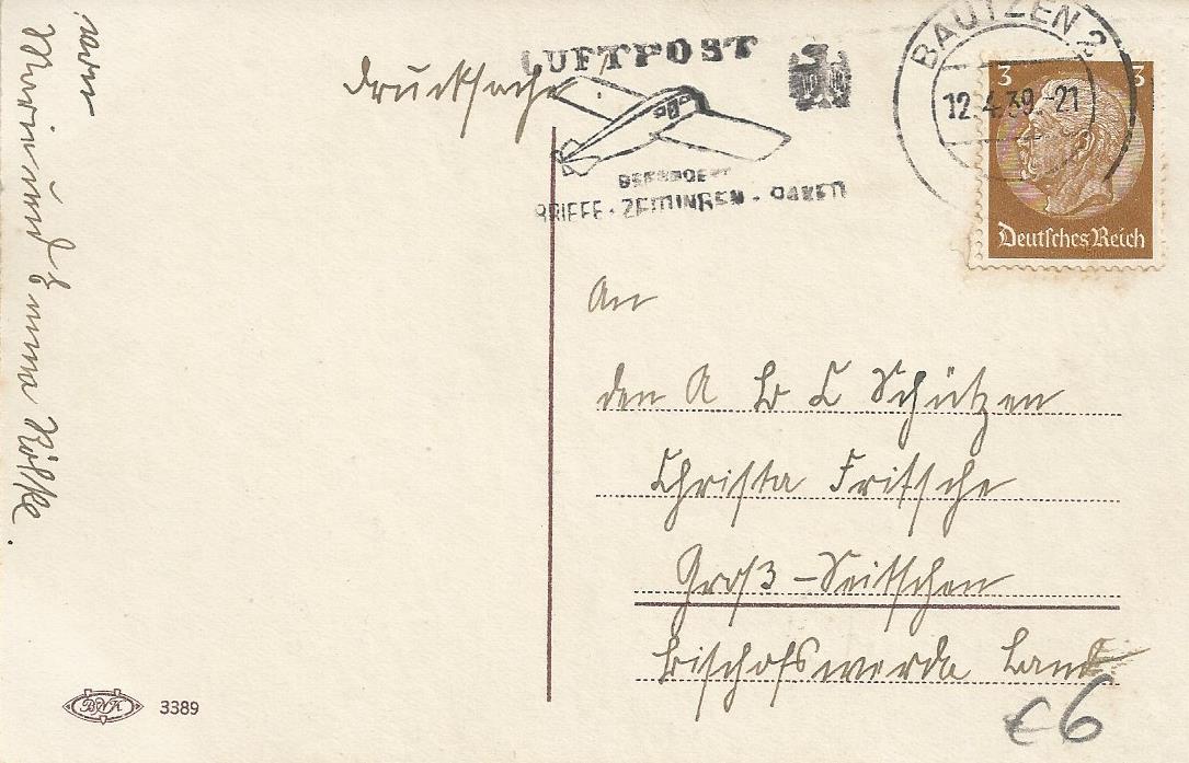 Postkarte vom 12.04.1939 (Rckseite)