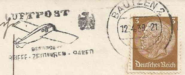 Postkarte vom 12.04.1939 (Rckseite Briefmarke)