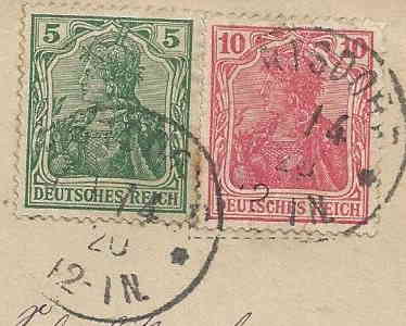 Postkarte von 1920 ? (Rckseite Briefmarken)