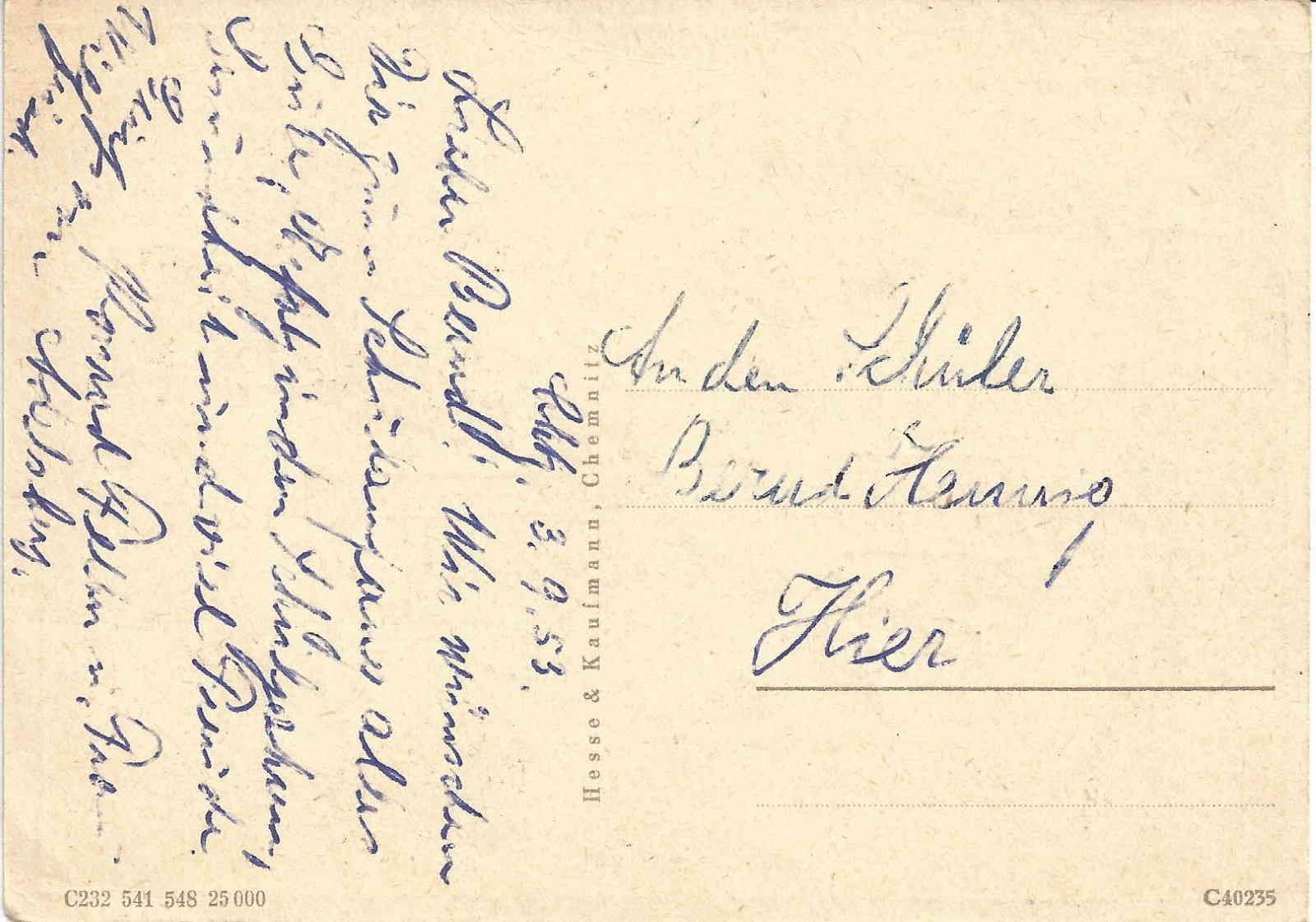Postkarte aus der ehem. DDR (Rckseite)