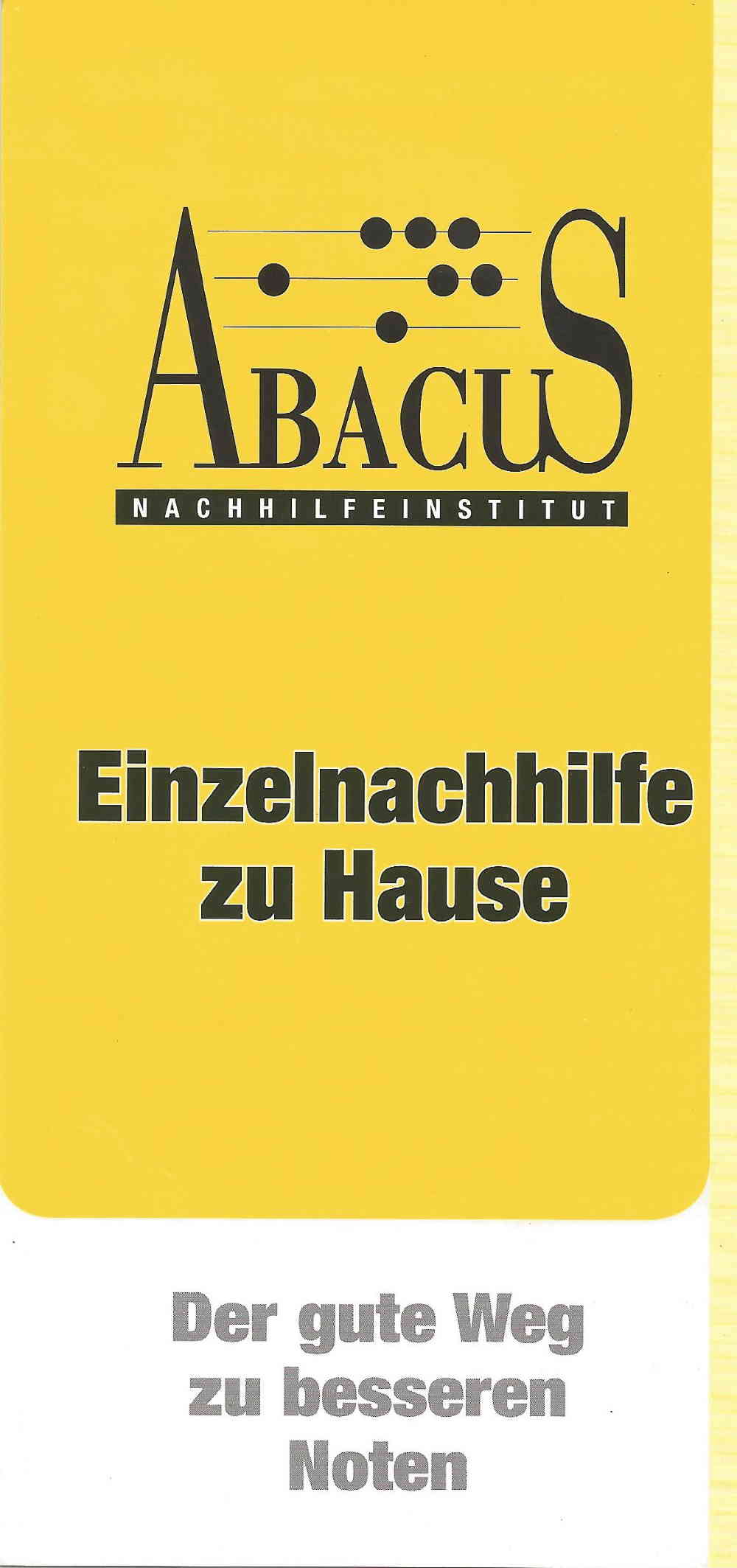 Werbeflyer der Fa. Abacus Nachhilfeinstitut