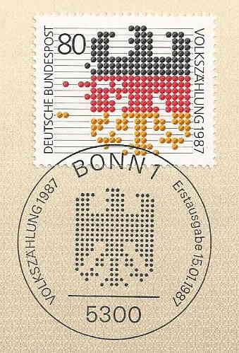 Ersttagsbrief Volkszhlung 1987 - Briefmarke